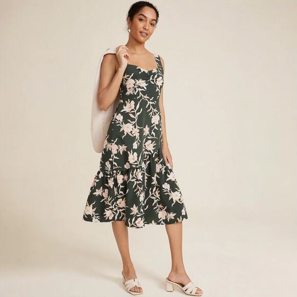 New Maurices Midi Dress Green Floral Sleeveless Women's XXL 2XL - Picture 1 of 10